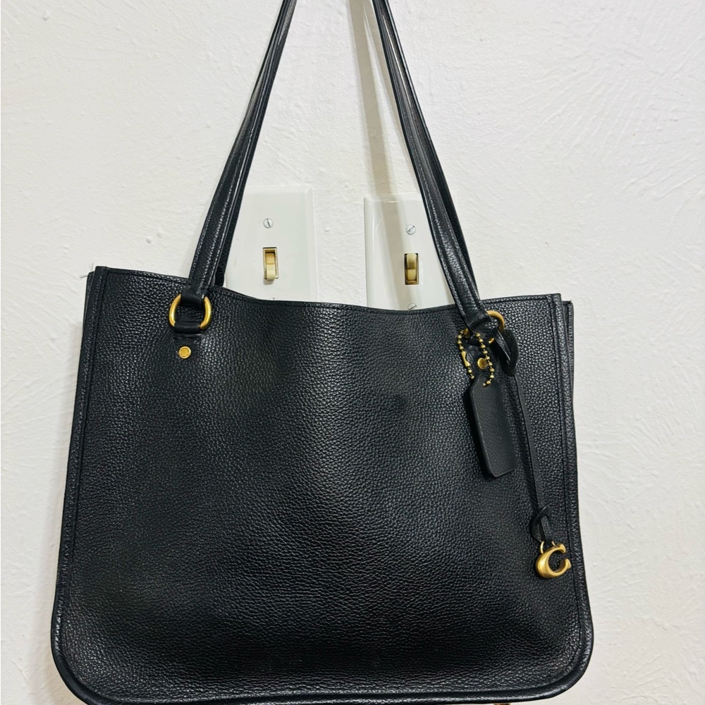 Black Leather Tote Bag